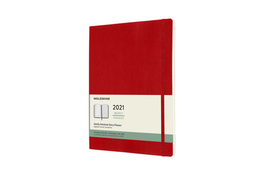 Calendar Moleskine 2021 Weekly Planner, 12m, Extra Large, Scarlet Red, Soft Cover (7.5 X 9.75) Book