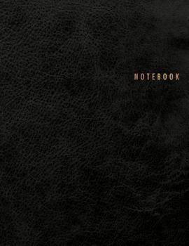 Paperback Notebook: Classic Black Leather Style Letter Size (8.5 X 11) - A4 Size 150 Legal College-Ruled Pages Book
