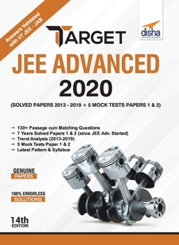 Paperback TARGET JEE Advanced 2020 (Solved Papers 2013 - 2019 + 5 Mock Tests Papers 1 & 2) 14th Edition Book