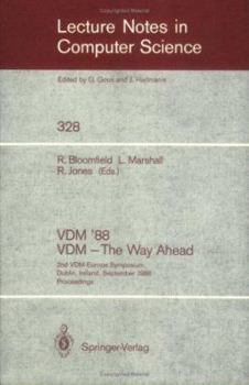 Paperback VDM '88. VDM - The Way Ahead: 2nd VDM-Europe Symposium, Dublin, Ireland, September 11-16, 1988. Proceedings Book