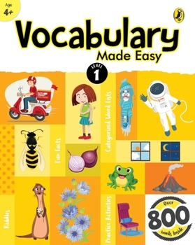 Paperback Vocabulary Made Easy Level 1: Fun, Interactive English Vocab Builder, Activity & Practice Book with Pictures for Kids 4+, Collection of 800+ Everyday Book