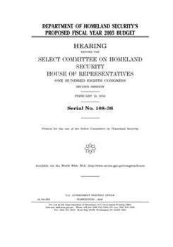 Department of Homeland Security’s proposed fiscal year 2005 budget