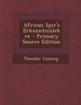 Paperback African Spir's Erkenntnislehre [German] Book