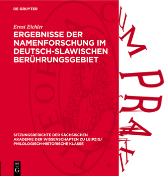Hardcover Ergebnisse Der Namenforschung Im Deutsch-Slawischen Berührungsgebiet [German] Book