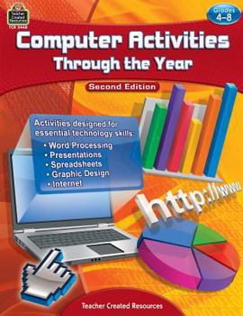 Paperback Computer Activities Through the Year Grade 4-8 Book