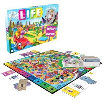 Hasbro Gaming The Game of Life Game, Family Board Game for 2-4 Players, Indoor Game for Kids Ages 8 and Up, Pegs Come in 6 Colors