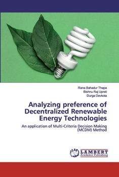 Paperback Analyzing preference of Decentralized Renewable Energy Technologies Book