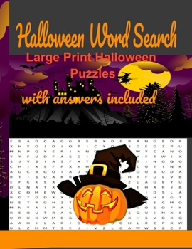 Paperback Halloween Word Search: Large Print Halloween Puzzles with answers included Book