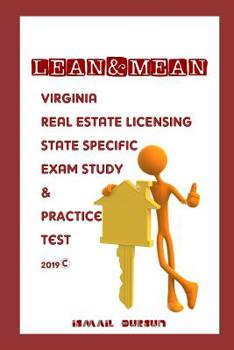 Paperback LEAN & MEAN Virginia Real Estate Licensing State Specific Exam Study and Practice Test Book