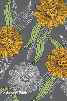 Paperback Address Book: For Contacts, Addresses, Phone, Email, Note, Emergency Contacts, Alphabetical Index with Abstract Grey Flower Book