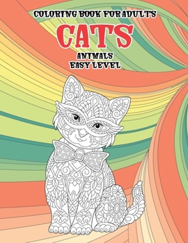 Paperback Coloring Book for Adults Easy Level - Animals - Cats Book