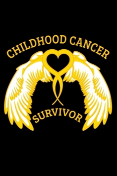 Paperback Journal: Childhood Cancer Survivor Awareness Yellow Tumor Sickness Black Lined Notebook Writing Diary - 120 Pages 6 x 9 Book