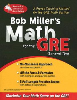 Paperback Bob Miller's Math for the GRE General Test Book