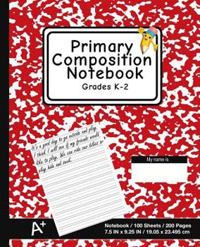Paperback Primary Composition Notebook: School Marble Red - K-2nd Grade Composition Journal Pad, for Alphabet Writing Practice, [back to School Essential] Book