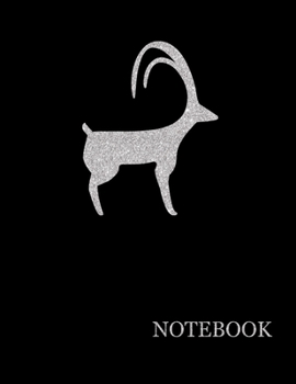 Paperback Brilliant Silver Goat Woman Black Notebook- Brilliant Glitter Silver Goat Black Notebook Grid Sturdy High Quality Premium White Paper 8.5x11 pages- No Book