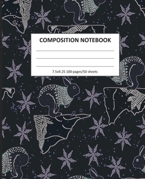 Paperback Composition Notebook: Wide Ruled Line Class Notebook, School Notebook, Homes School Notebook, Gift for Kids, Students, Teens, 7.5 x 9.25 inc Book
