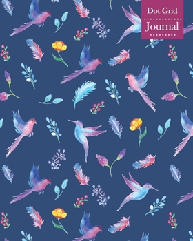 Dot Grid Journal: Notebook Planner with Watercolor Birds Themed Cover Design