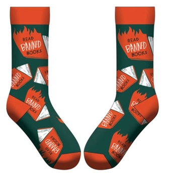 Apparel Banned Books (Flames) Socks Book