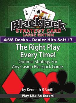 Cards Blackjack Strategy Card - Large Edition: 4/6/8 Decks, Dealer Hits Soft 17 Book