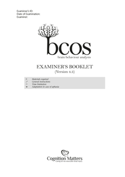 Paperback Bcos Cognitive Screen: Examiner's Booklet (Pack of 15) Book