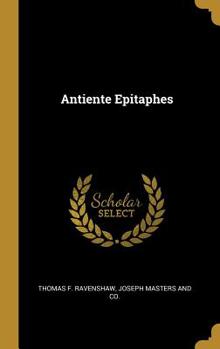 Hardcover Antiente Epitaphes Book