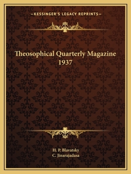 Paperback Theosophical Quarterly Magazine 1937 Book