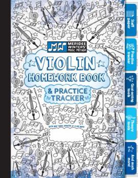 Paperback Violin Homework Book and Practice Tracker (Blue) Book