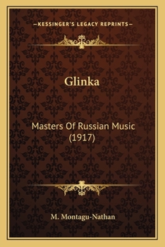 Paperback Glinka: Masters Of Russian Music (1917) Book