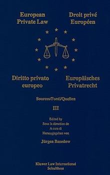 Hardcover European Private Law, Sources, III Book