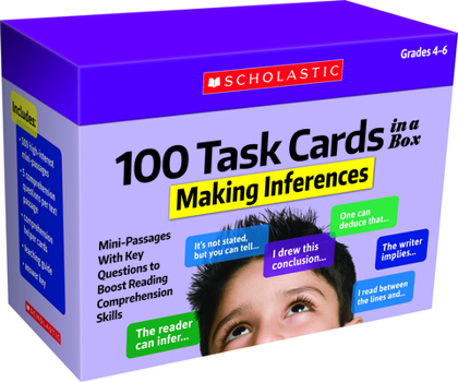 Product Bundle 100 Task Cards in a Box: Making Inferences: Mini-Passages with Key Questions to Boost Reading Comprehension Skills Book