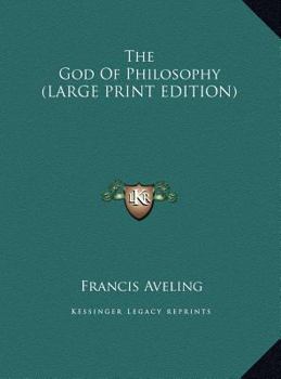 Hardcover The God of Philosophy [Large Print] Book
