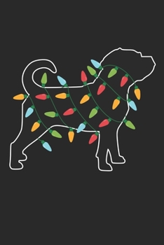 Puggle with Christmas Lights - Christmas Notebook - Puggle Diary - Dog Journal - Christmas Gift for Dog Lover: Medium College-Ruled Journey Diary, 110 page, Lined, 6x9 (15.2 x 22.9 cm)