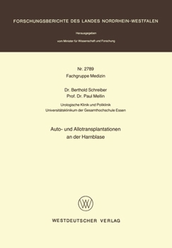 Paperback Auto- und Allotransplantationen an der Harnblase [German] Book