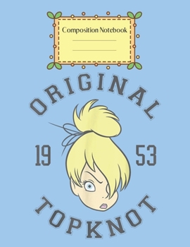 Composition Notebook: Disney Peter Pan Tinker Bell Watercolor Sketch Cute Theme Marble Size Notebook Composition Blank Pages Rule Lined for Girls ... of 8.5x11 for Drawing Sketching Doodling