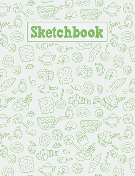 Paperback Sketchbook: 8.5 x 11 Notebook for Creative Drawing and Sketching Activities with Sweets Pattern Themed Cover Design Book