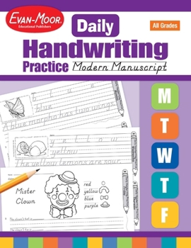 Paperback Daily Handwriting Practice: Modern Manuscript, Kindergarten - Grade 6 Teacher Edition Book