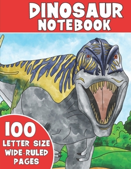 Paperback Dinosaur Notebook: 100 Pages Wide-Ruled Journal with Dinosaur Pictures. Book