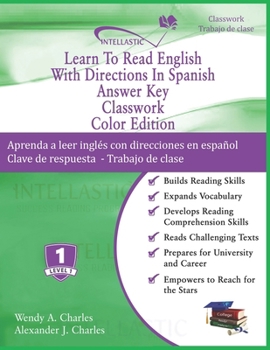 Paperback Learn To Read English With Directions In Spanish Answer Key Classwork: Color Edition Book