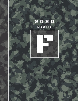 Paperback Personalised 2020 Diary Week To View Planner: A4 Letter FBlock Green And Black Camo Camouflage Organiser And Planner For The Year Ahead, School, Busin Book