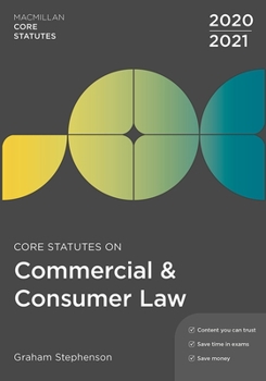 Paperback Core Statutes on Commercial & Consumer Law 2020-21 Book