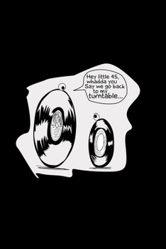 Hey little 45 turntable: 6x9 VINYL | lined | ruled paper | notebook | notes