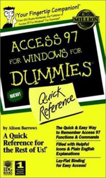 Paperback Access 97 for Windows for Dummies: Quick Reference Book