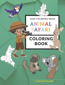 Paperback Kids Coloring Book Animal Safari Coloring Book Volume 2 Book