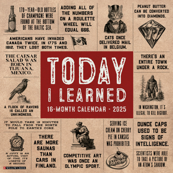 Calendar Today I Learned 2025 12 X 12 Wall Calendar Book