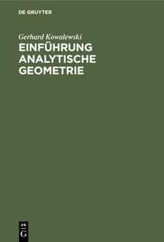 Hardcover Einführung Analytische Geometrie [German] Book