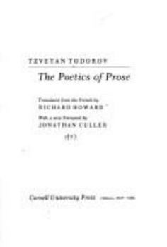 Paperback The Poetics of Prose Book