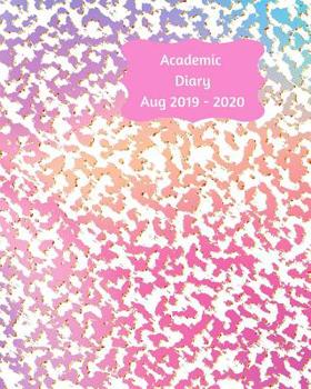 Paperback Academic Diary Aug 2019-2020: 8x10 day to a page academic year diary, hourly appointments and space for notes on each page. Multi colour design. Per Book