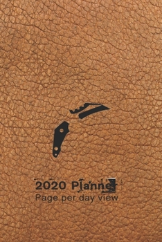 Paperback 2020 planner page per day view: Daily day per page planner for men to record, plan and organise life, work, business meetings and hobbies in a practic Book