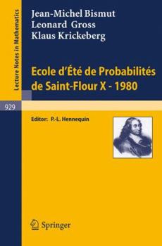 Paperback Ecole d'Ete de Probabilites de Saint-Flour X, 1980 [French] Book