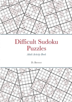 Paperback Difficult Sudoku Puzzles, Adult Activity Book